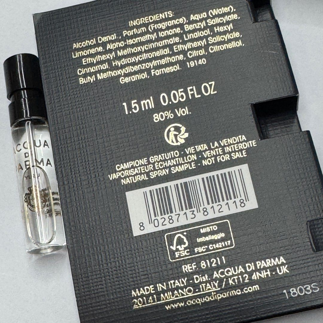 アクア ディ パルマ ユズ EDP 1.5ml 公式香水サンプル