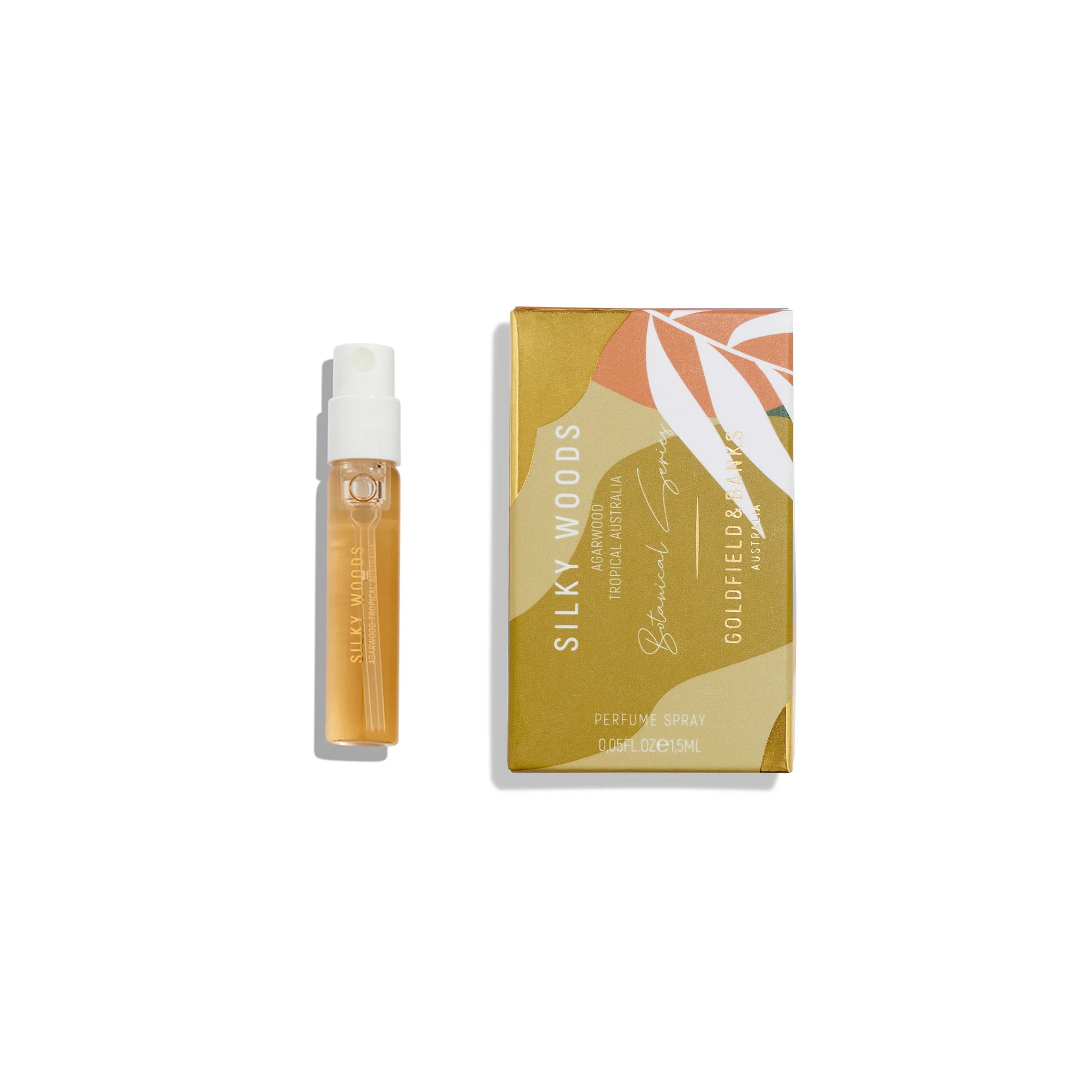 Goldfield and Banks Silky Woods 2ml 香水サンプル – オーストラリアの公式ニッチフレグランスバイアル、贅沢なウッディノートのユニセックスな香り。
