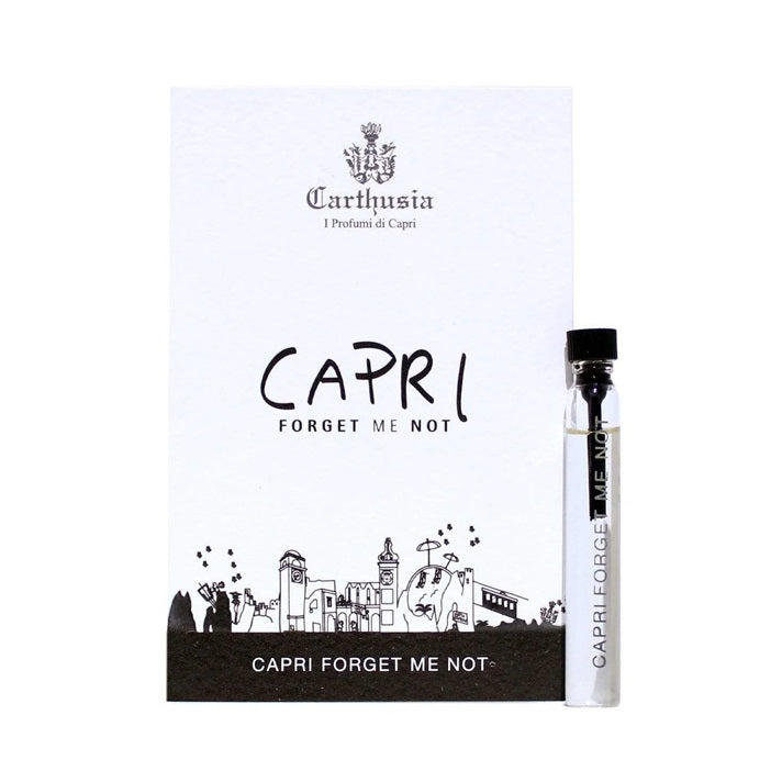Carthusia Capri Forget Me Not の公式香水サンプル、サイズ 2ml 0.06 オンス。