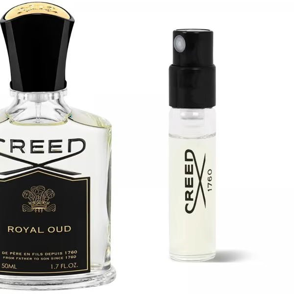 贅沢なクリード ロイヤル ウード EDP で、あなたのフレグランス体験をワンランクアップ。フルサイズボトルをご購入いただく前に、ぜひ公式サンプル（2ml、0.06 fl oz）でお試しください。この素晴らしい香りで、あなたの五感を高めてください。