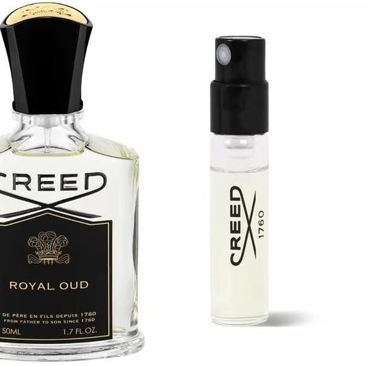 贅沢なクリード ロイヤル ウード EDP で、あなたのフレグランス体験をワンランクアップ。フルサイズボトルをご購入いただく前に、ぜひ公式サンプル（2ml、0.06 fl oz）でお試しください。この素晴らしい香りで、あなたの五感を高めてください。